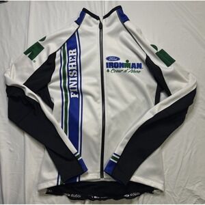 Ironman Finisher Sugoi Couer d'Alene Running Jacket Men S Blue White Cycling